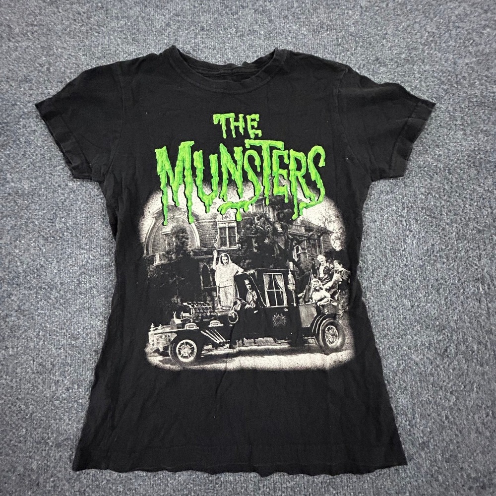 Rock Rebel T-Shirt Womens Size S Black The Munsters Graphic Slim Fit USA Made